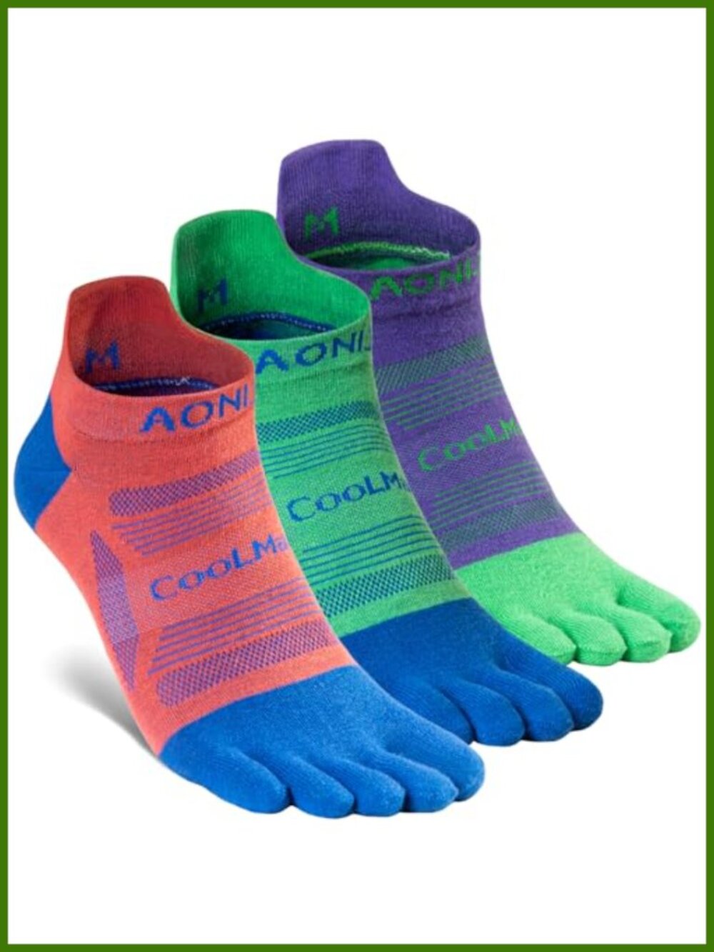 Toe Socks 3 Pairs High Performance Athletic Running Five Finger Ankle